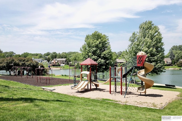 12829 Izard St, Omaha, NE 68154 - community playground with a lawn and a water view