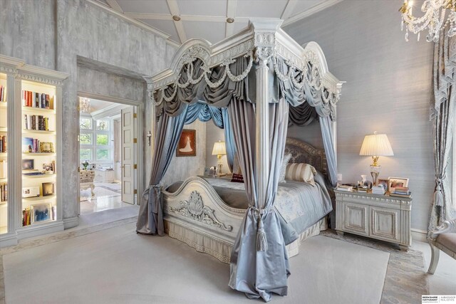 1215 N 136th St, Omaha, NE 68154 - bedroom featuring a chandelier and coffered ceiling