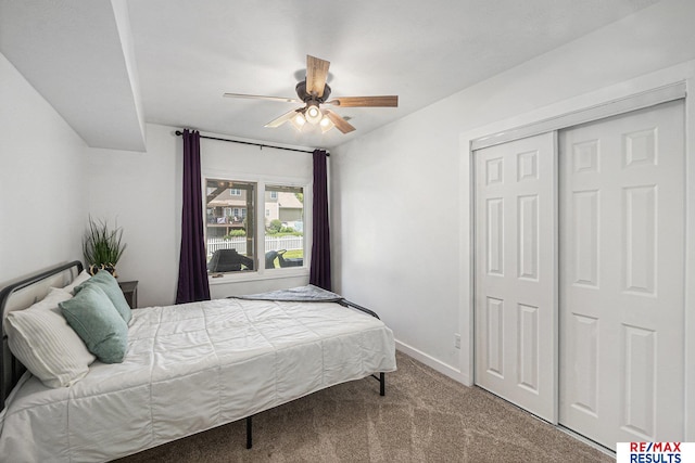 21808 Hilltop Ave, Gretna, NE 68028 - carpeted bedroom featuring a closet and ceiling fan