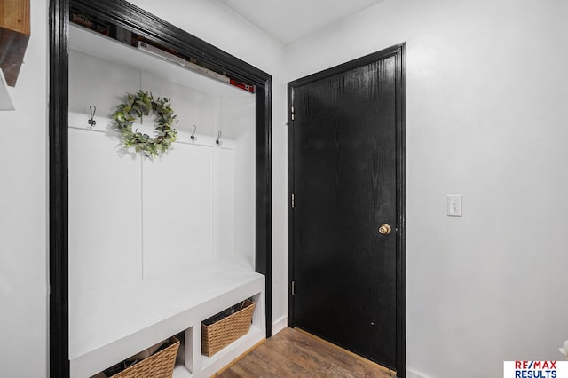 21808 Hilltop Ave, Gretna, NE 68028 - mudroom with wood finished floors and baseboards