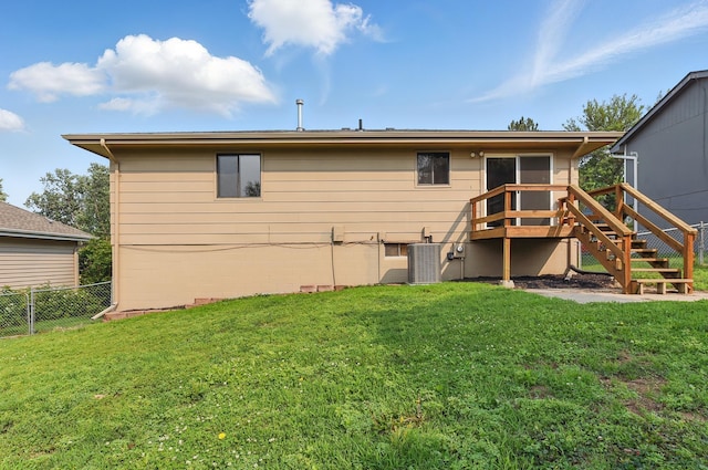 13304 S 21st St, Bellevue, NE 68123 - back of property featuring stairs and a wooden deck