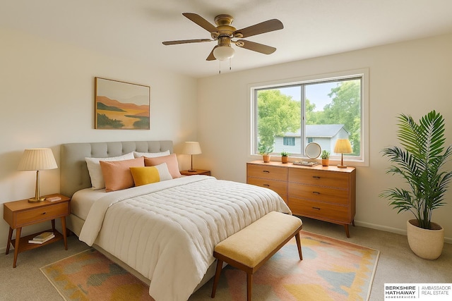 13304 S 21st St, Bellevue, NE 68123 - bedroom featuring light carpet and ceiling fan