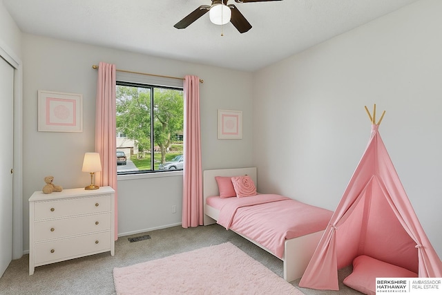 13304 S 21st St, Bellevue, NE 68123 - bedroom with light carpet and a ceiling fan