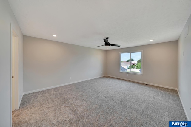 3556 Pearl Crescent Dr, Lincoln, NE 68504 - unfurnished room featuring ceiling fan, recessed lighting, carpet, and baseboards