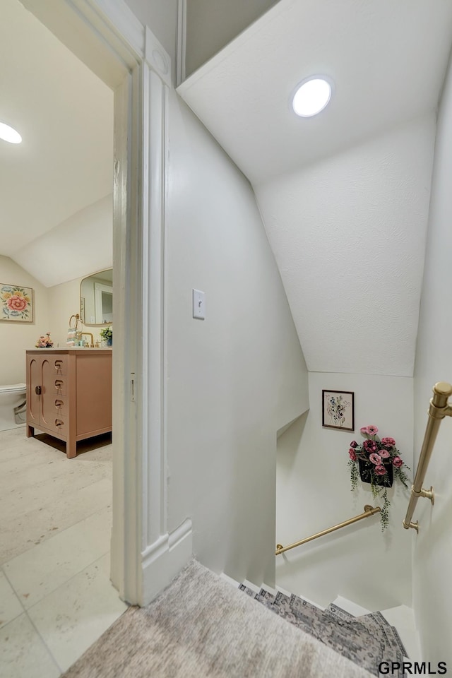 149 N 1st St, Seward, NE 68434 - stairway with vaulted ceiling