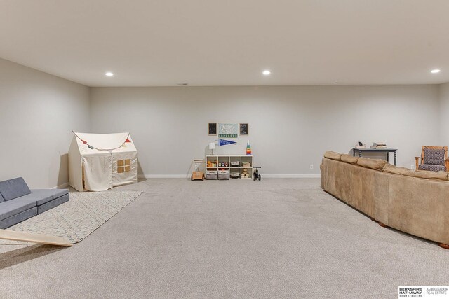 8622 N 177th St, Bennington, NE 68007 - game room featuring recessed lighting, carpet flooring, and baseboards