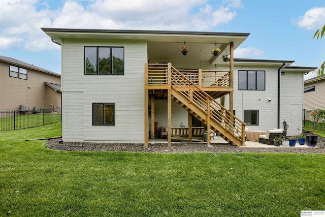 18244 Cheyenne Rd, Omaha, NE 68136 - rear view of property featuring stairs and a wooden deck