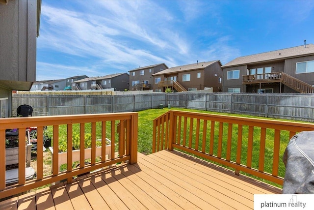 7784 N 88th Ave, Omaha, NE 68122 - wooden deck with a residential view and a fenced backyard