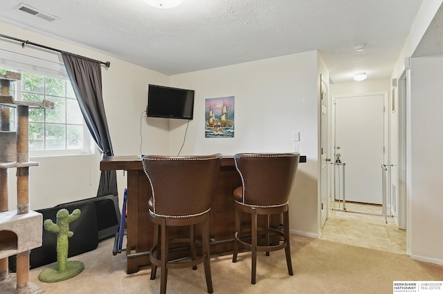 7628 Bondesson St, Omaha, NE 68122 - indoor dry bar featuring light carpet, baseboards, and a textured ceiling
