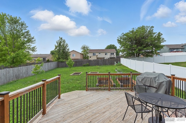 7628 Bondesson St, Omaha, NE 68122 - wooden terrace featuring area for grilling