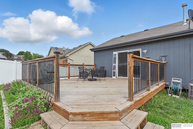 7628 Bondesson St, Omaha, NE 68122 - deck featuring outdoor dining space