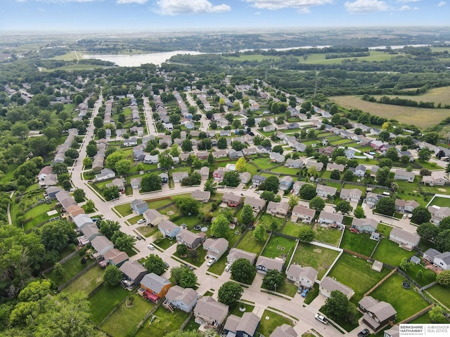 7628 Bondesson St, Omaha, NE 68122 - aerial view of property and surrounding area with a nearby body of water and nearby suburban area