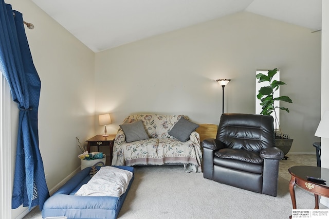7628 Bondesson St, Omaha, NE 68122 - carpeted living area with vaulted ceiling