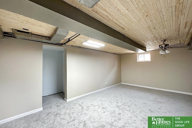 3869 Arbor St, Omaha, NE 68105 - below grade area with carpet and baseboards