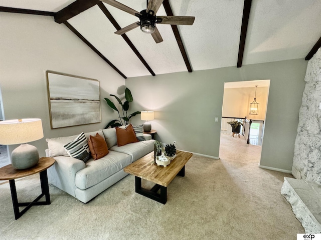 15461 Harney St, Omaha, NE 68154 - carpeted living room featuring ceiling fan and baseboards