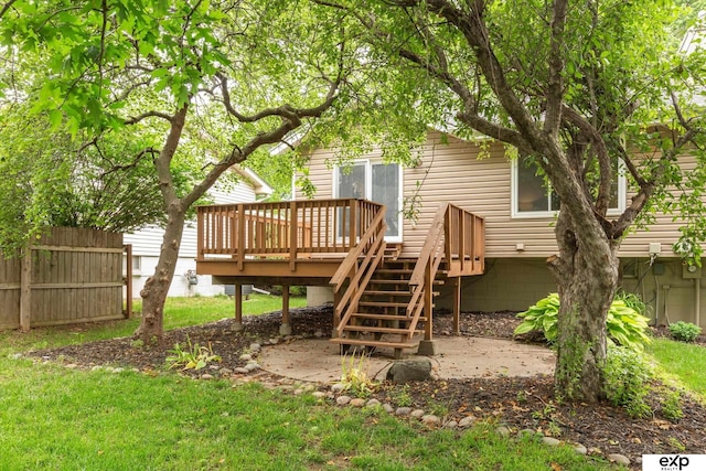 15461 Harney St, Omaha, NE 68154 - rear view of house featuring a deck and stairs