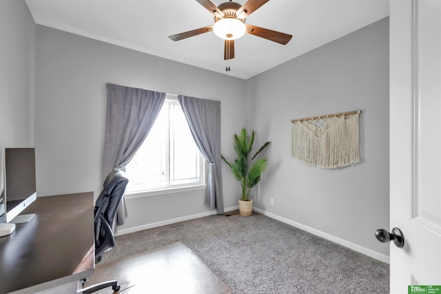6011 S 193rd St, Omaha, NE 68135 - carpeted office featuring ceiling fan and baseboards