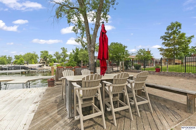 S-1020 Platte Shore Dr, Fremont, NE 68025 - wooden deck featuring a dock