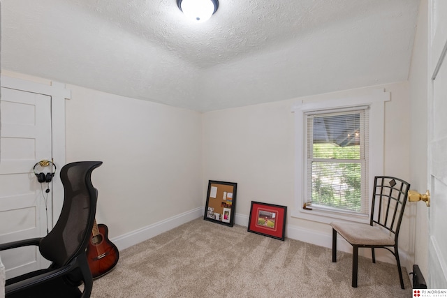 1512 N 41st Ave, Omaha, NE 68111 - sitting room featuring carpet, baseboards, and a textured ceiling