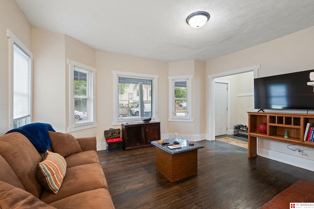 1512 N 41st Ave, Omaha, NE 68111 - living room with dark wood-style floors, healthy amount of natural light, and baseboards