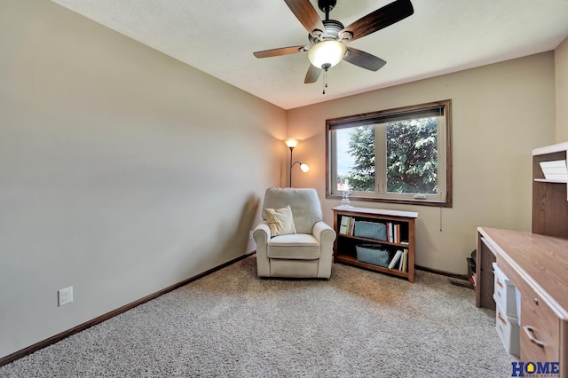 1309 Ridge Rd, Hickman, NE 68372 - sitting room with carpet floors and ceiling fan
