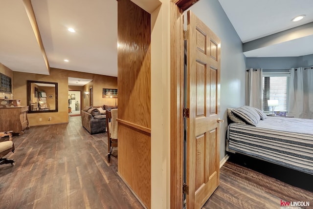 5100 Bridle Ln, Lincoln, NE 68516 - hallway featuring wood finished floors and recessed lighting