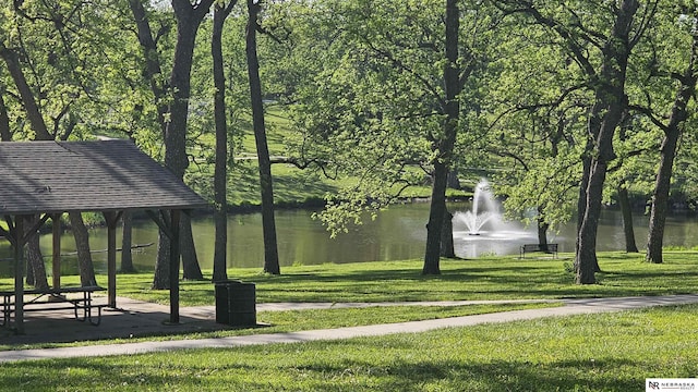 14611 Holmes St, Omaha, NE 68137 - surrounding community featuring a yard, a gazebo, and a water view
