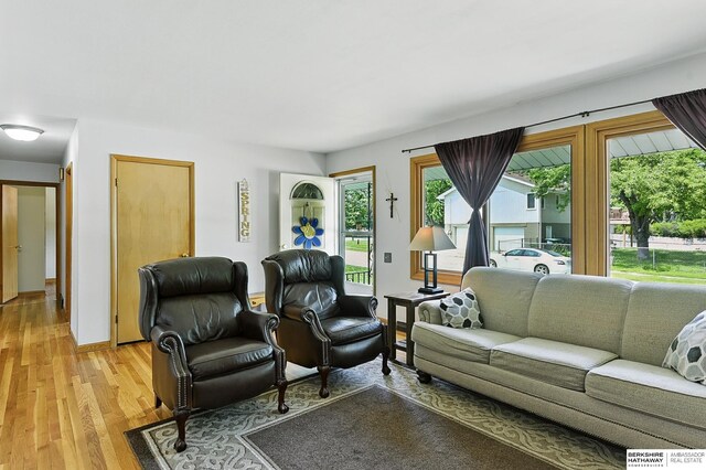 8345 Burt St, Omaha, NE 68114 - living room with plenty of natural light and light wood-style floors