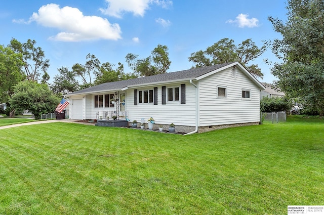 8345 Burt St, Omaha, NE 68114 - ranch-style house featuring a garage, driveway, and crawl space