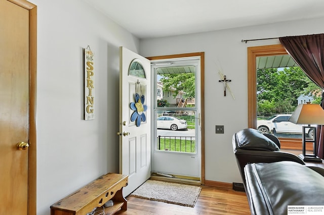 8345 Burt St, Omaha, NE 68114 - entryway featuring healthy amount of natural light and wood finished floors