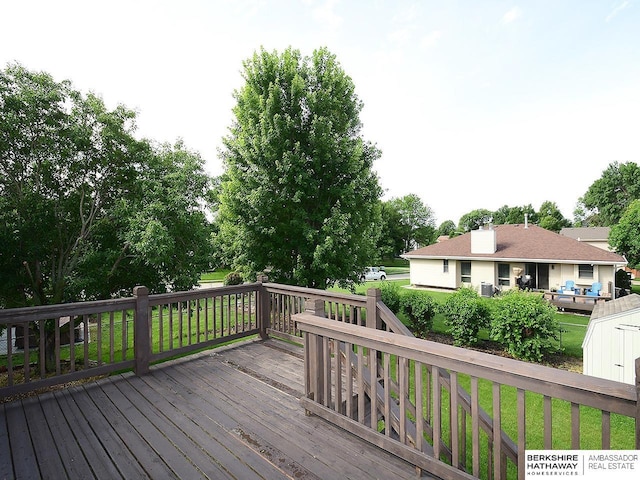 15211 Pasadena Ave, Omaha, NE 68144 - deck featuring a lawn