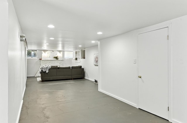 2311 N 51st St, Omaha, NE 68104 - living room featuring recessed lighting and finished concrete floors