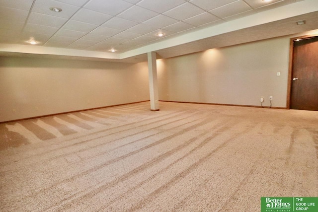 2330 N 133rd Cir, Omaha, NE 68164 - finished below grade area featuring carpet flooring, a drop ceiling, and baseboards
