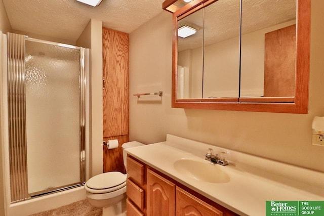 2330 N 133rd Cir, Omaha, NE 68164 - full bath featuring a stall shower, vanity, toilet, and a textured ceiling