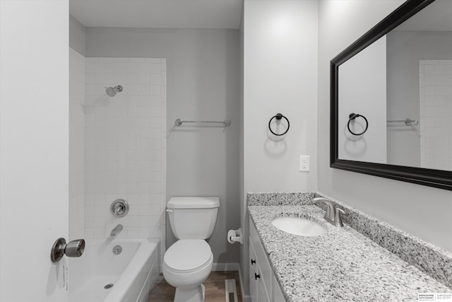 2629 N 129th Cir, Omaha, NE 68164 - bathroom featuring toilet, vanity, and shower / tub combination