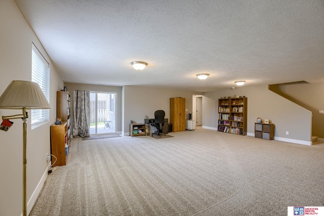 1637 W Avalanche Rd, Lincoln, NE 68521 - interior space with carpet flooring, a textured ceiling, and a desk
