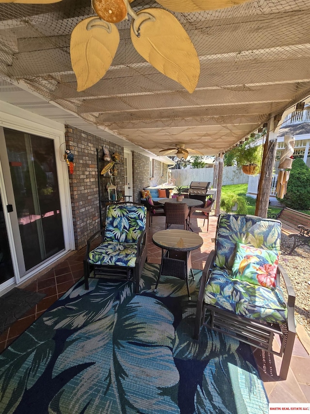 1807 S 16th Circle Dr, Beatrice, NE 68310 - view of patio / terrace featuring outdoor lounge area and ceiling fan