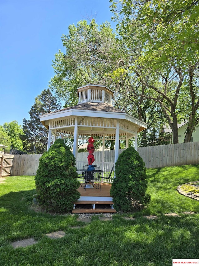 1807 S 16th Circle Dr, Beatrice, NE 68310 - view of yard with a gazebo and a wooden deck