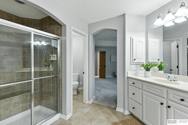 5418 S 165th St, Omaha, NE 68135 - bathroom with vanity, a stall shower, and tile patterned floors