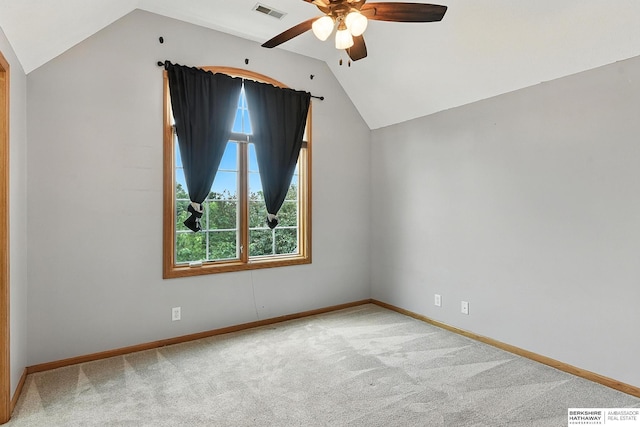 5418 S 165th St, Omaha, NE 68135 - bonus room featuring lofted ceiling, carpet floors, a ceiling fan, and plenty of natural light
