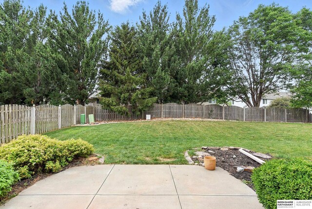5418 S 165th St, Omaha, NE 68135 - fenced backyard with a patio area