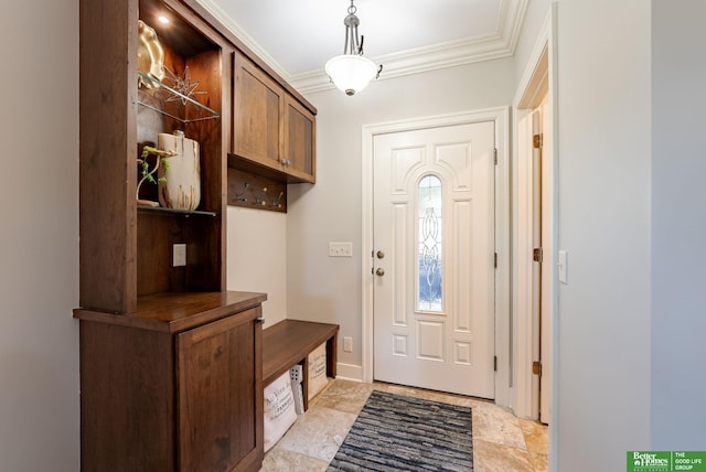 523 N 52nd St, Omaha, NE 68132 - mudroom featuring ornamental molding