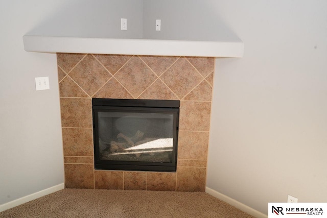 19122 Drexel St, Omaha, NE 68135 - detailed view of a fireplace and carpet floors