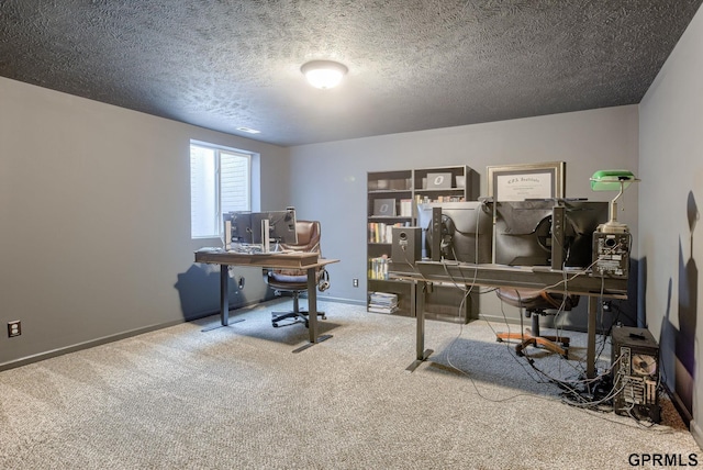 7810 S 184th Ave, Omaha, NE 68136 - office with carpet flooring, a textured ceiling, and baseboards