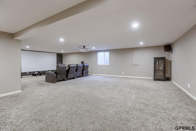 7810 S 184th Ave, Omaha, NE 68136 - cinema room with carpet flooring, recessed lighting, and baseboards
