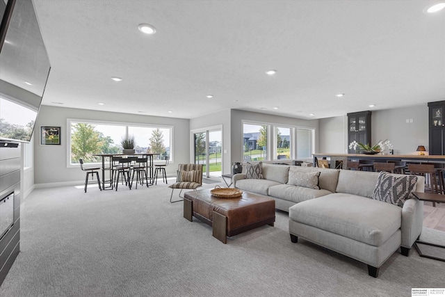 3307 S 209th St, Omaha, NE 68022 - living room with plenty of natural light, recessed lighting, and light carpet