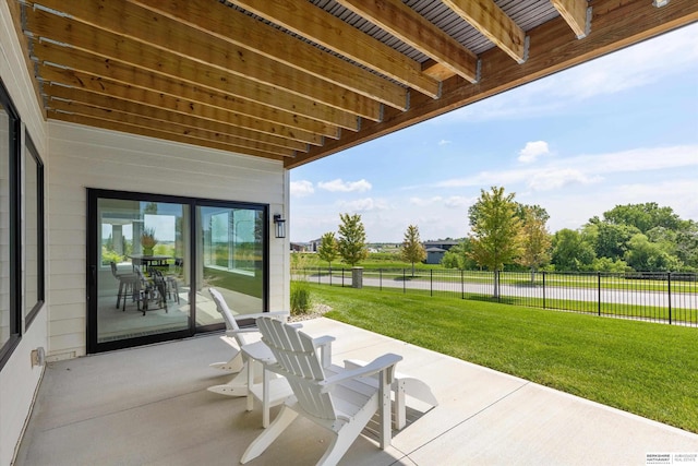 3307 S 209th St, Omaha, NE 68022 - view of patio / terrace with a water view