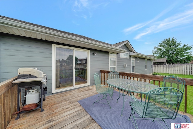 1035 Primrose Ln, Hickman, NE 68372 - wooden terrace featuring outdoor dining space