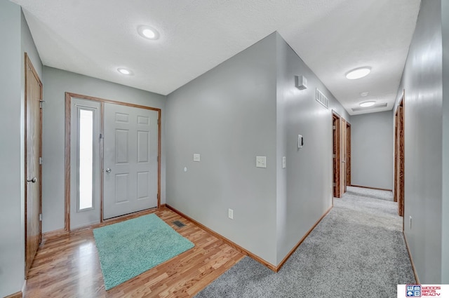 1035 Primrose Ln, Hickman, NE 68372 - foyer entrance with baseboards, light wood-type flooring, and a textured ceiling