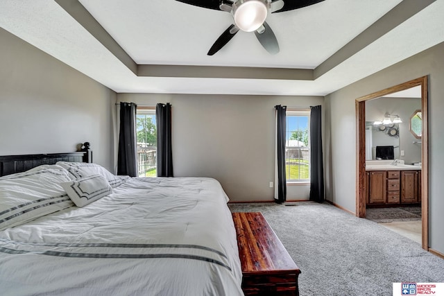 1035 Primrose Ln, Hickman, NE 68372 - bedroom with multiple windows, a raised ceiling, light colored carpet, and baseboards